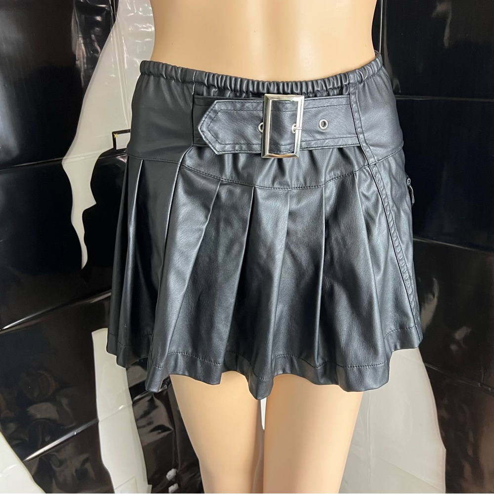 Like an Angel Black Mini Skirt with Belt
